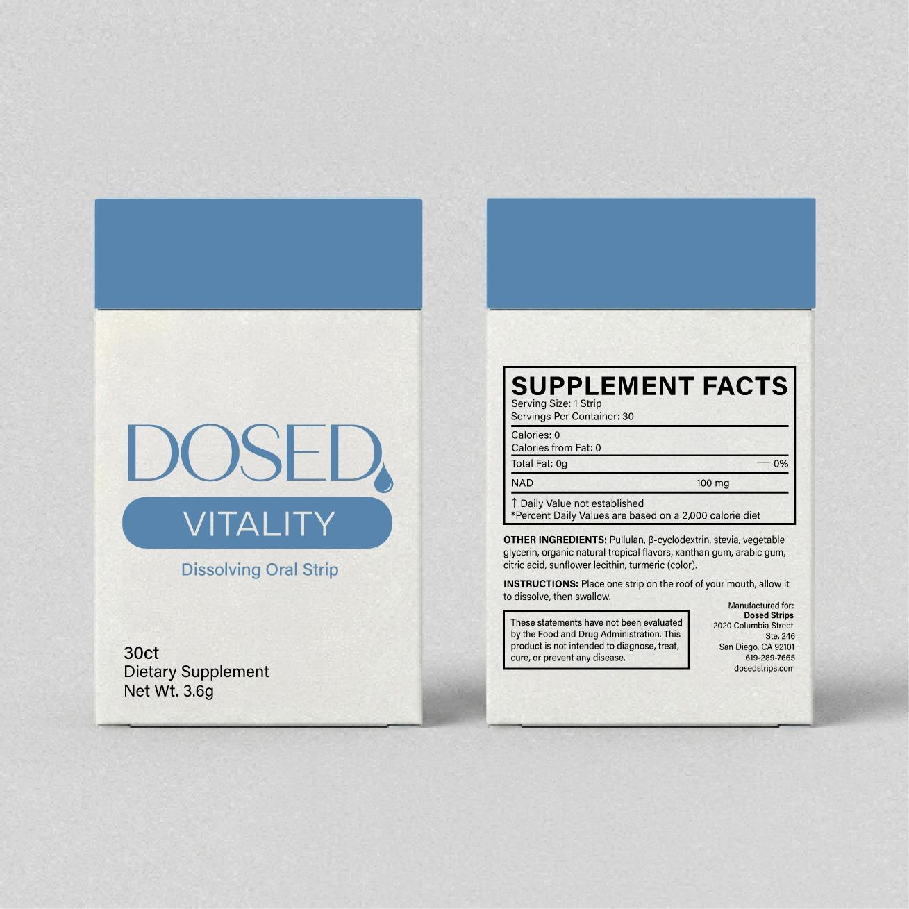 Vitality: NAD+ oral dissolving strips box